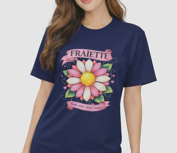 Tee-shirt Femme - Flower - Navy Blue