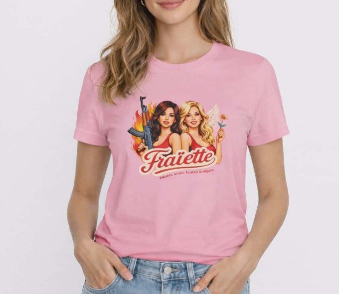 Tee-shirt Femme - Ange & Démon - Cotton Pink