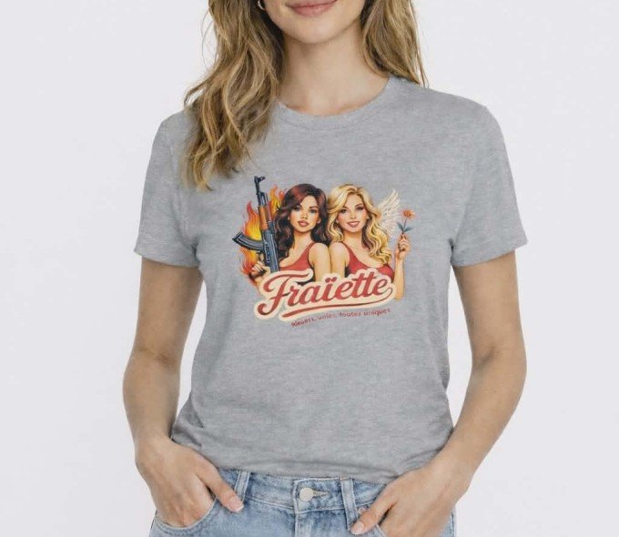 Tee-shirt Femme - Ange & Démon - Misty Grey