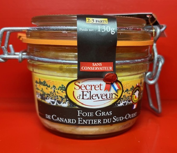  Foie Gras de Canard Entier Bocal 130g. IGP Sud Ouest