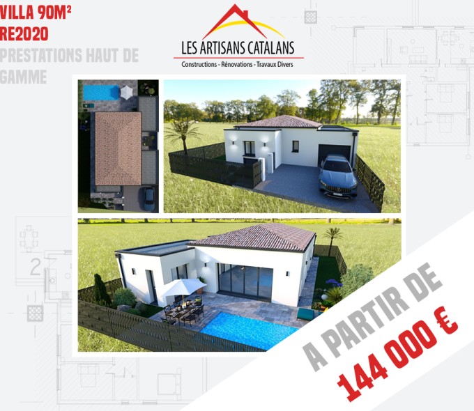 Projet de construction maison de 90m² à partir de 144.000€