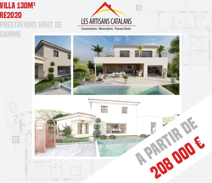 Projet de construction maison de 130m² à partir de 208.000€